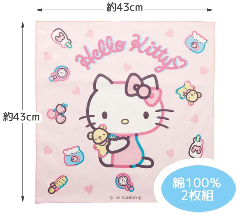 Skater Hello Kitty Children's Lunch Box Cloth and Plush Toy Set Sanrio KB4WN-A 2 Pieces- Japan Figure Store - #1 Bring To You The Best Japanese Goods