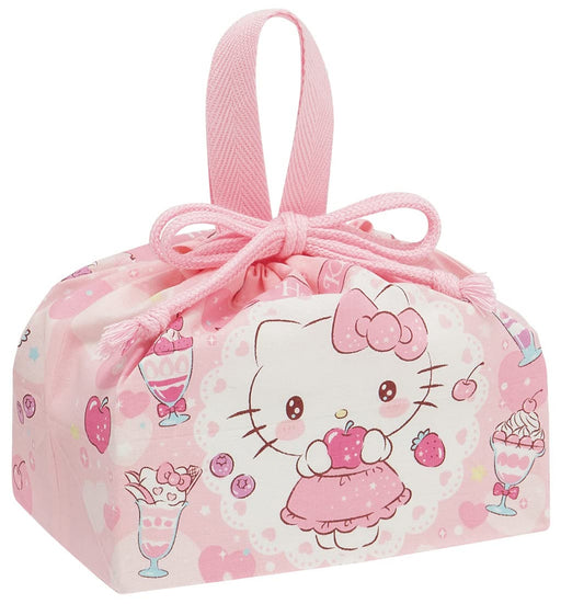 Skater Hello Kitty Sweets Lunch Box Bag for Girls Drawstring with Gusset Made in Japan- Japan Figure Store - #1 Bring To You The Best Japanese Goods