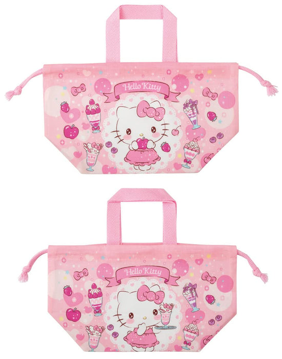 Skater Hello Kitty Sweets Lunch Box Bag for Girls Drawstring with Gusset Made in Japan- Japan Figure Store - #1 Bring To You The Best Japanese Goods