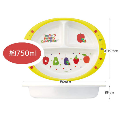 Skater Kids 750ml Melamine Lunch Plate - Very Hungry Caterpillar Fruit Design- Japan Figure Store - #1 Bring To You The Best Japanese Goods