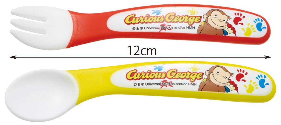 Skater Curious George Monkey 12cm Children's Spoon and Fork Set - Sfb2- Japan Figure Store - #1 Bring To You The Best Japanese Goods