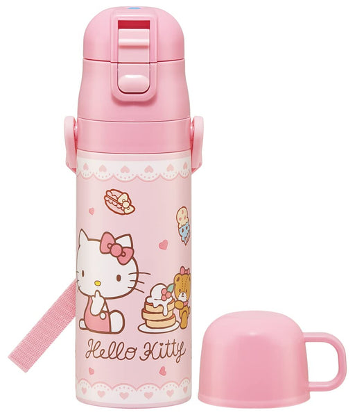 Skater Hello Kitty Thermal Water Bottle - Child-Friendly Two-Way Lightweight 470ml/430ml Kids Stainless Steel Sports Bottle- Japan Figure Store - #1 Bring To You The Best Japanese Goods