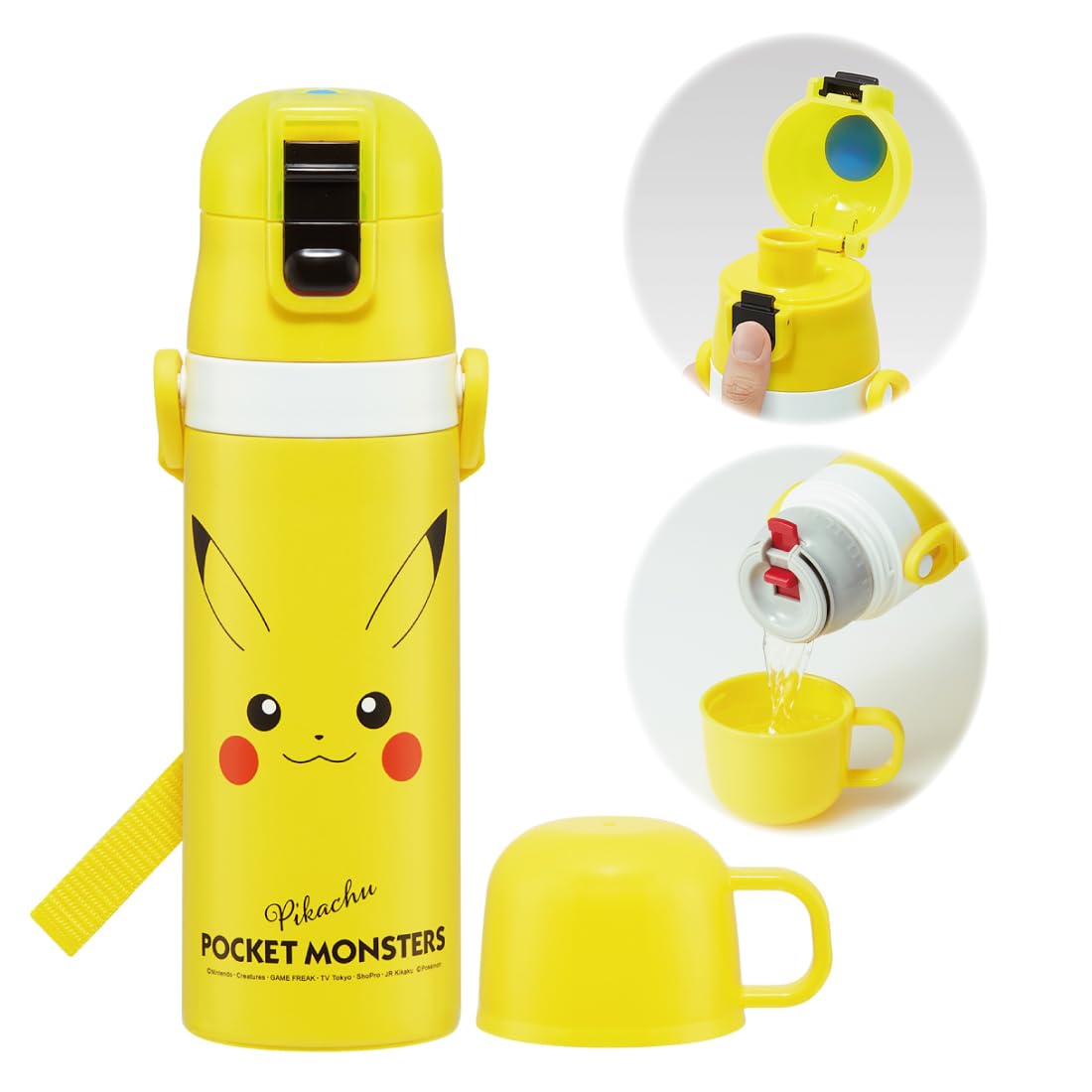 Skater Pokemon Pikachu Kids Water Bottle 470ml/Stainless Steel Insulated Sports Bottle Lightweight 430ml Cup- Japan Figure Store - #1 Bring To You The Best Japanese Goods