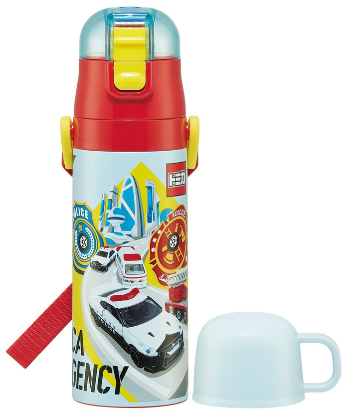 Skater Tomica 23 Kids Water Bottle - Light Stainless Steel Dual-Use Thermal 470Ml - Child-Friendly Sports Bottle- Japan Figure Store - #1 Bring To You The Best Japanese Goods
