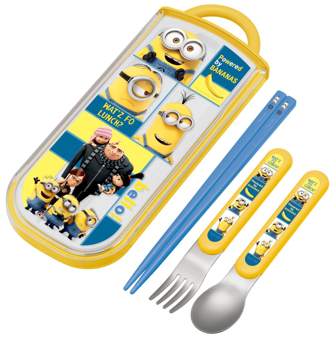Skater Minion Kids Trio Set - Chopsticks Spoon Fork - Japanese Crafted TCS1AM- Japan Figure Store - #1 Bring To You The Best Japanese Goods