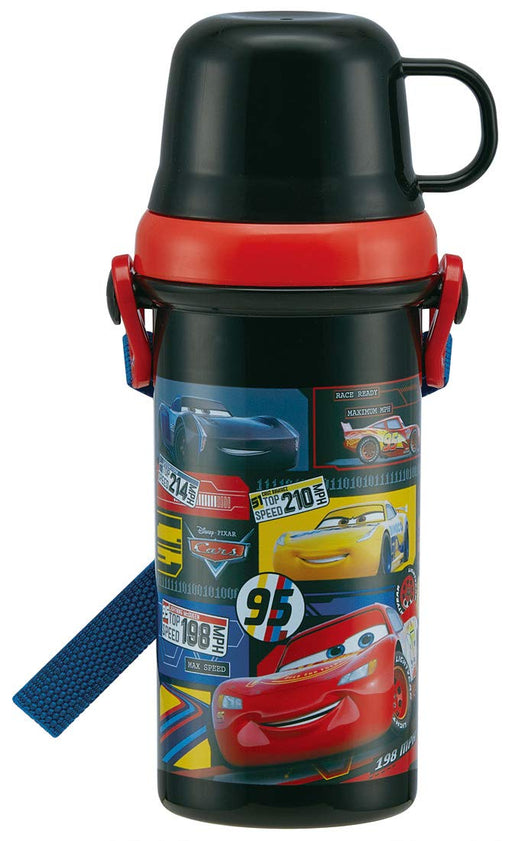 Skater Disney Cars 20 Kids Water Bottle with Cup 480ml - PSB5KD- Japan Figure Store - #1 Bring To You The Best Japanese Goods