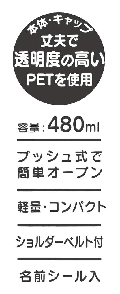 Skater Disney Princess 480ml Clear Water Bottle with Straw for Girls PDSH5- Japan Figure Store - #1 Bring To You The Best Japanese Goods