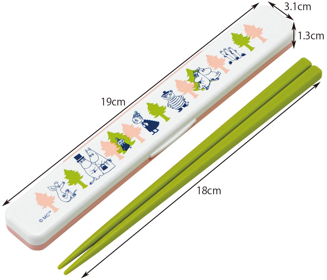 Skater Moomin Puto ABC3 - 18cm Chopsticks and Case Set- Japan Figure Store - #1 Bring To You The Best Japanese Goods