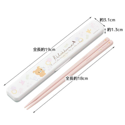 Skater 18cm Rilakkuma Floral ABC3 Chopsticks and Case Set- Japan Figure Store - #1 Bring To You The Best Japanese Goods
