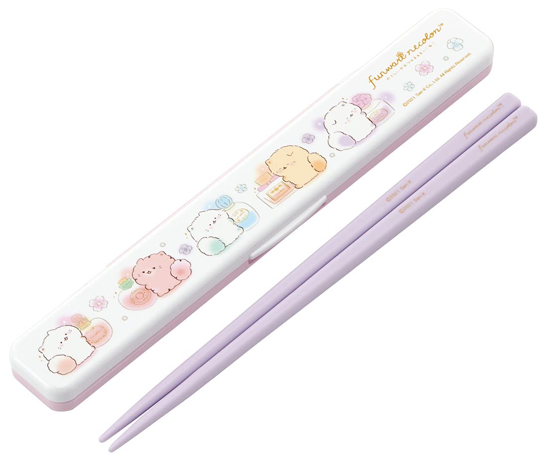 Skater 18cm Silver Ion Ag+ Antibacterial Chopsticks and Case Set Soft Nekoro Made in Japan- Japan Figure Store - #1 Bring To You The Best Japanese Goods