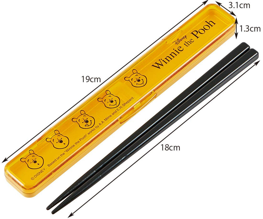 Skater Disney's Winnie The Pooh Chopsticks and Case Set Made in Japan 18cm- Japan Figure Store - #1 Bring To You The Best Japanese Goods