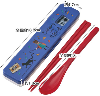 Skater Aya and The Witch 18cm Antibacterial Chopsticks and Spoon Set Made in Japan- Japan Figure Store - #1 Bring To You The Best Japanese Goods