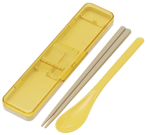 Skater Retro French Yellow Antibacterial Chopsticks and Spoon Set 18cm Made in Japan- Japan Figure Store - #1 Bring To You The Best Japanese Goods
