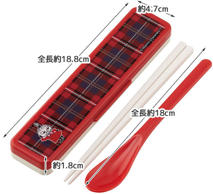 Skater 18cm Silver Ion Antibacterial Chopsticks and Spoon Set Moomin Little My Check Made in Japan- Japan Figure Store - #1 Bring To You The Best Japanese Goods