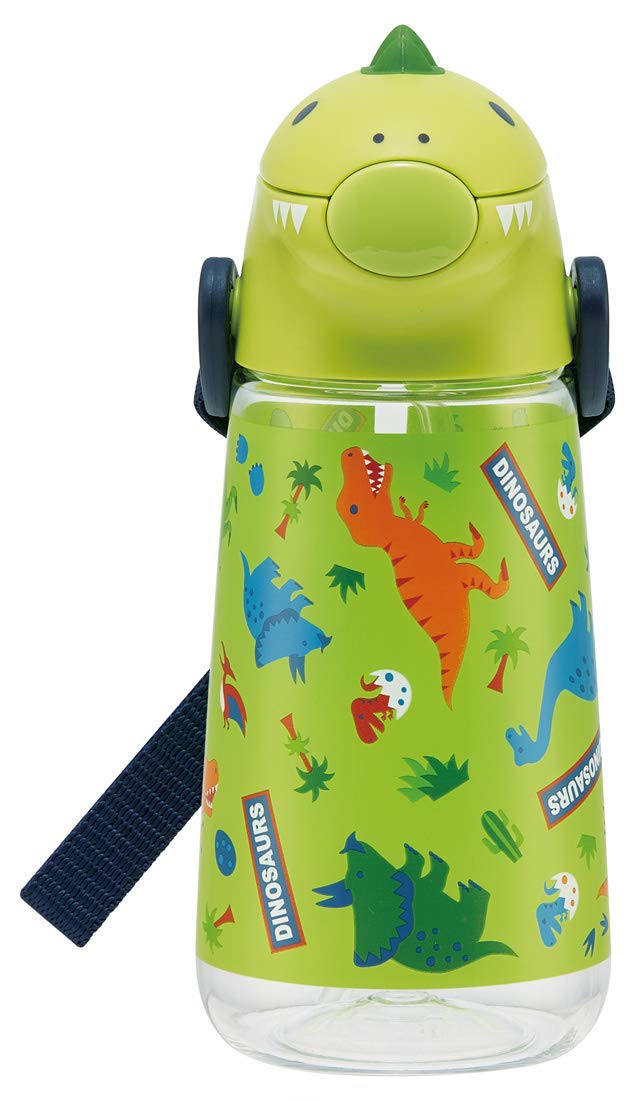 Skater Dinosaur Water Bottle - 420ml Die-Cut Bottle with Straw Pshc4Dk-A- Japan Figure Store - #1 Bring To You The Best Japanese Goods