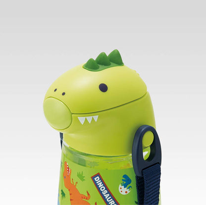 Skater Dinosaur Water Bottle - 420ml Die-Cut Bottle with Straw Pshc4Dk-A- Japan Figure Store - #1 Bring To You The Best Japanese Goods