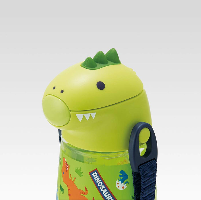 Skater Dinosaur Water Bottle - 420ml Die-Cut Bottle with Straw Pshc4Dk-A- Japan Figure Store - #1 Bring To You The Best Japanese Goods