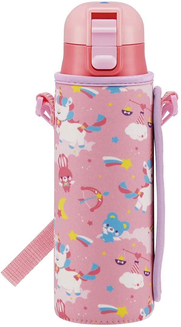 Skater Unicorn Girl Stainless Steel Direct Drinking Water Bottle 470Ml with Cover- Japan Figure Store - #1 Bring To You The Best Japanese Goods