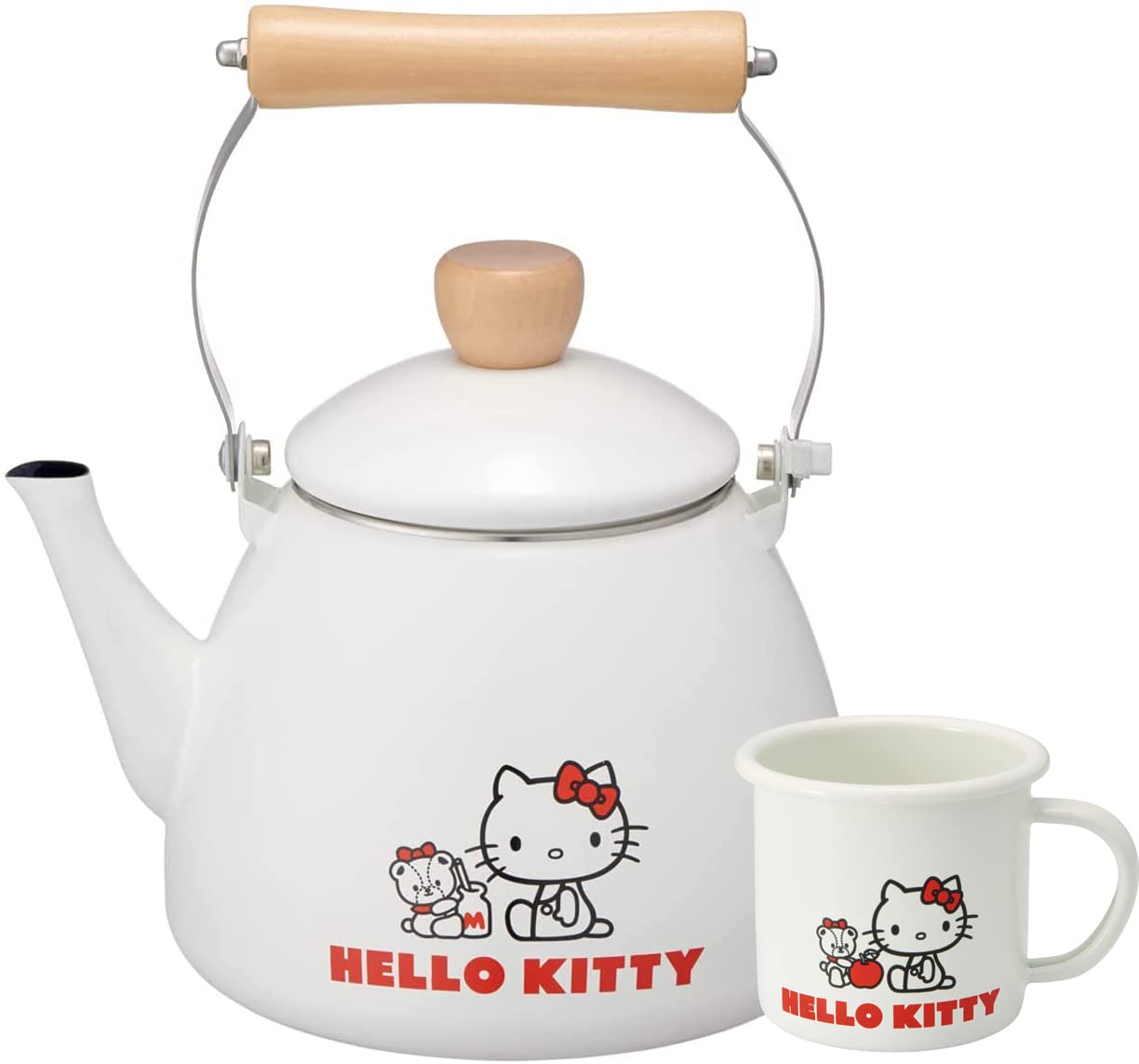 Skater 2L Hello Kitty and Tiny Chum Enamel Kettle - Sanrio ENKT2-A Series- Japan Figure Store - #1 Bring To You The Best Japanese Goods