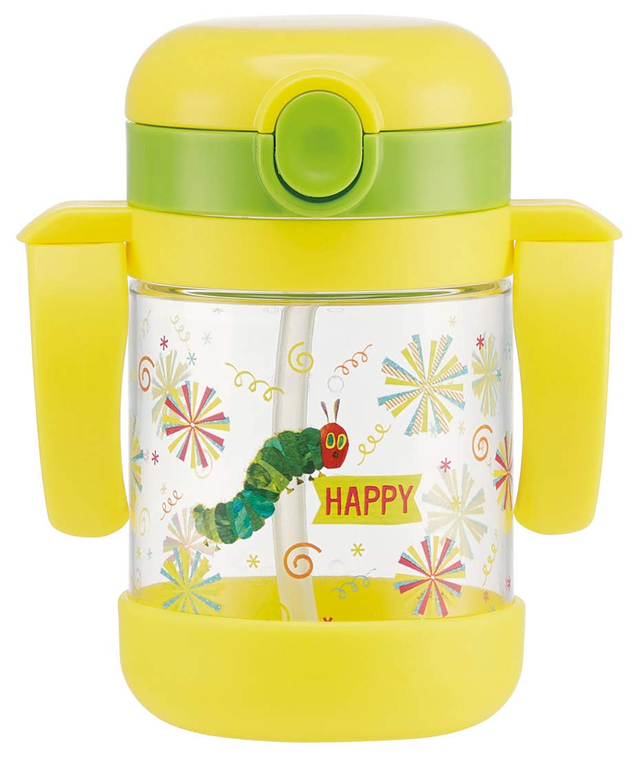 Skater 260ml Foldable Two-Handle Straw Mug Very Hungry Caterpillar Design KSHW1- Japan Figure Store - #1 Bring To You The Best Japanese Goods