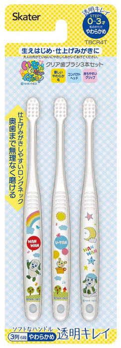 Skater Soft Infant Toothbrush (0-3 Years) Inai Inai Baa - 3 Pack Tbcr5T- Japan Figure Store - #1 Bring To You The Best Japanese Goods