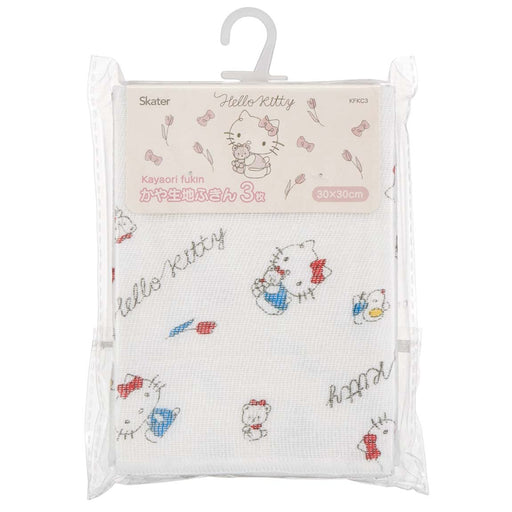 Skater Hello Kitty Line Design 30x30cm Fabric Dishcloth Set - 3 Pieces by Kaya- Japan Figure Store - #1 Bring To You The Best Japanese Goods