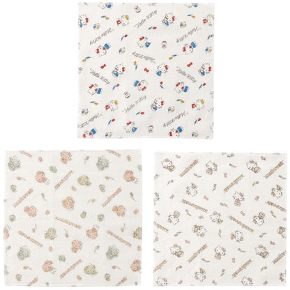 Skater Hello Kitty Line Design 30x30cm Fabric Dishcloth Set - 3 Pieces by Kaya- Japan Figure Store - #1 Bring To You The Best Japanese Goods