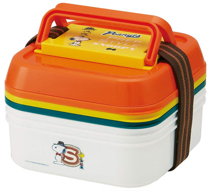 Skater Preppy Style Large 3 Tier Lunch Box Snoopy Peanuts Design 4.5L Soft Dome Lid P23- Japan Figure Store - #1 Bring To You The Best Japanese Goods