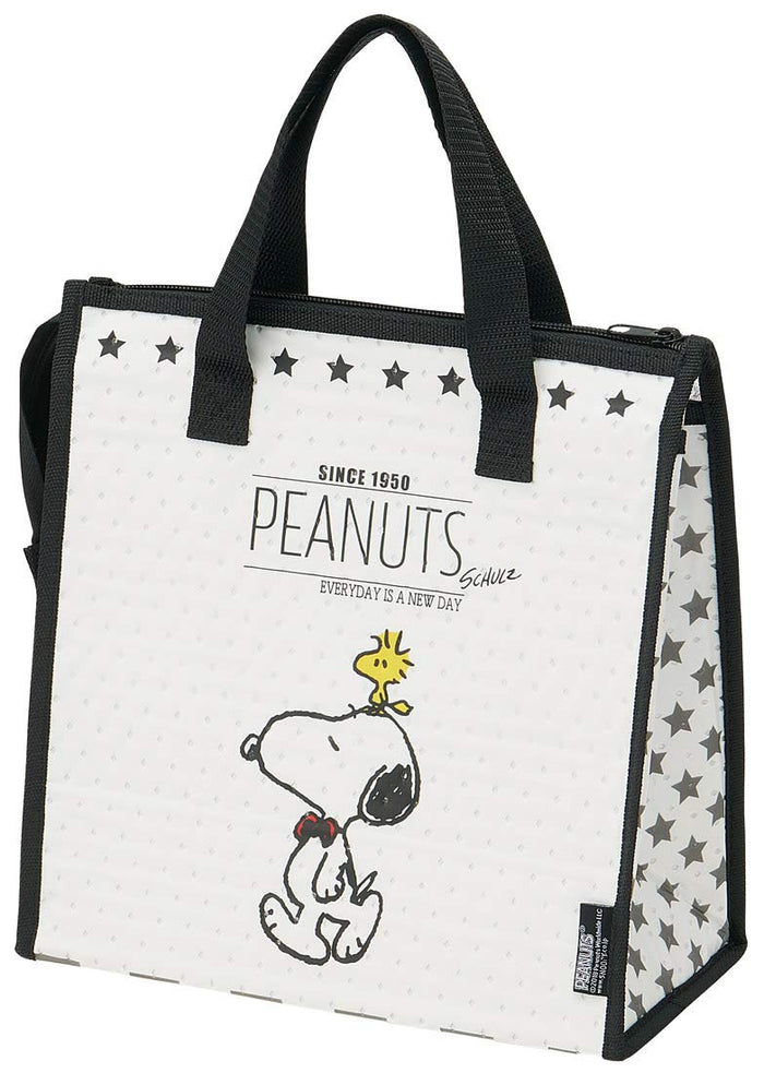 Skater Snoopy Monochrome Cooler Lunch Bag Non-Woven Peanuts Fbc1-A- Japan Figure Store - #1 Bring To You The Best Japanese Goods