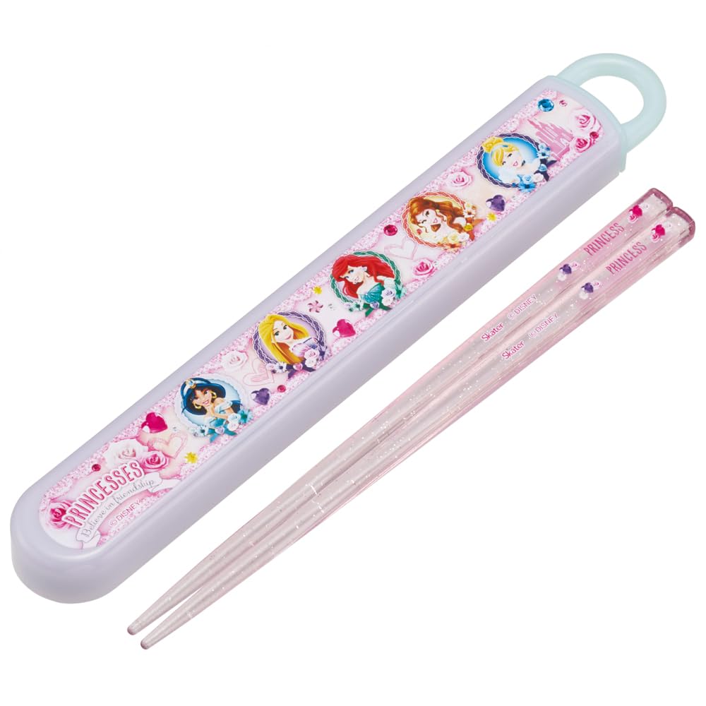 Skater Disney Princess 24 Kids Lunch Box Set 16.5cm Antibacterial Chopsticks Easy Open Slide Made in Japan- Japan Figure Store - #1 Bring To You The Best Japanese Goods