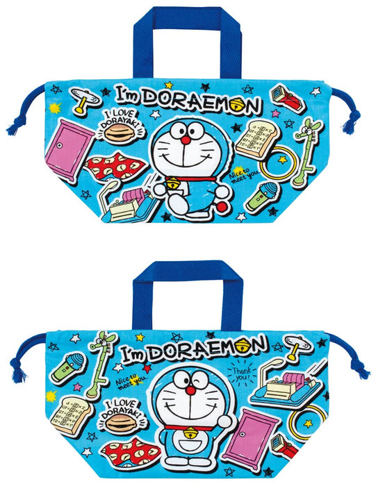 Skater Doraemon Sticker Lunch Box Drawstring Bag Made in Japan Kb7-A- Japan Figure Store - #1 Bring To You The Best Japanese Goods