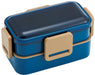 Skater Ocean Blue 600Ml 2-Tier Antibacterial Lunch Box with Soft Dome Lid Made in Japan for Women- Japan Figure Store - #1 Bring To You The Best Japanese Goods
