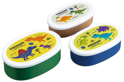 Skater Dinosaur Lunch Box Set of 3 860ml Sealable Storage Containers Made in Japan- Japan Figure Store - #1 Bring To You The Best Japanese Goods