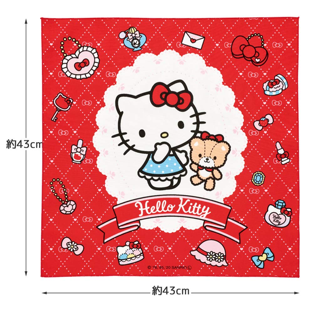 Skater Sanrio Kitty Lunch Cloth Fashionable Girl Design 43x43cm Made in Japan- Japan Figure Store - #1 Bring To You The Best Japanese Goods