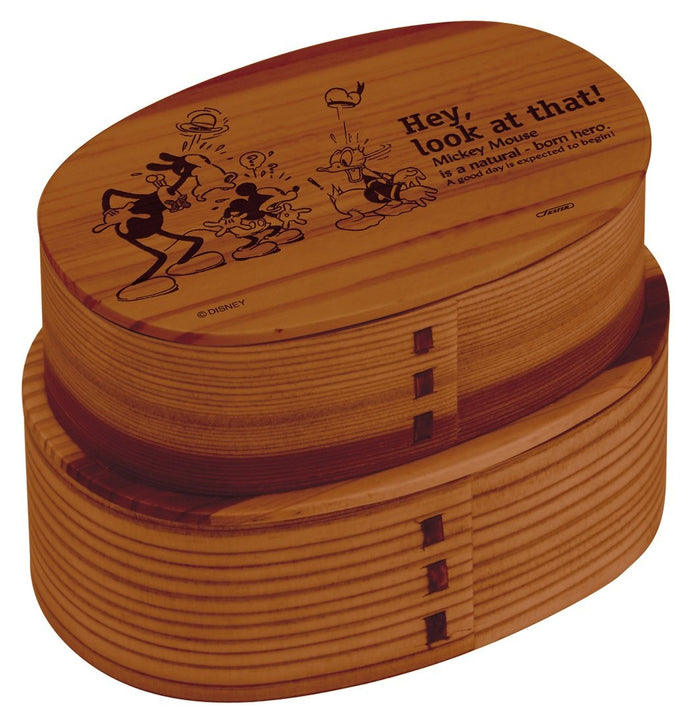 Skater Disney Mickey 2 Tier Oval Lunch Box 630Ml Magewappa Style WLWB1- Japan Figure Store - #1 Bring To You The Best Japanese Goods