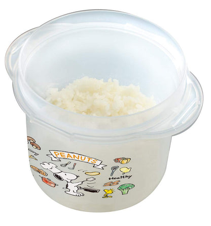 Skater 1-Cup Microwave Rice Cooker with Rack Snoopy Peanuts 640ml Design- Japan Figure Store - #1 Bring To You The Best Japanese Goods