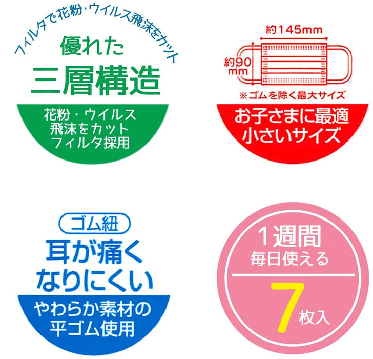 Skater Kids' Three-Ply Non-Woven Masks Pack of 7 Maizen Sisters 23 Mskp3N-A- Japan Figure Store - #1 Bring To You The Best Japanese Goods