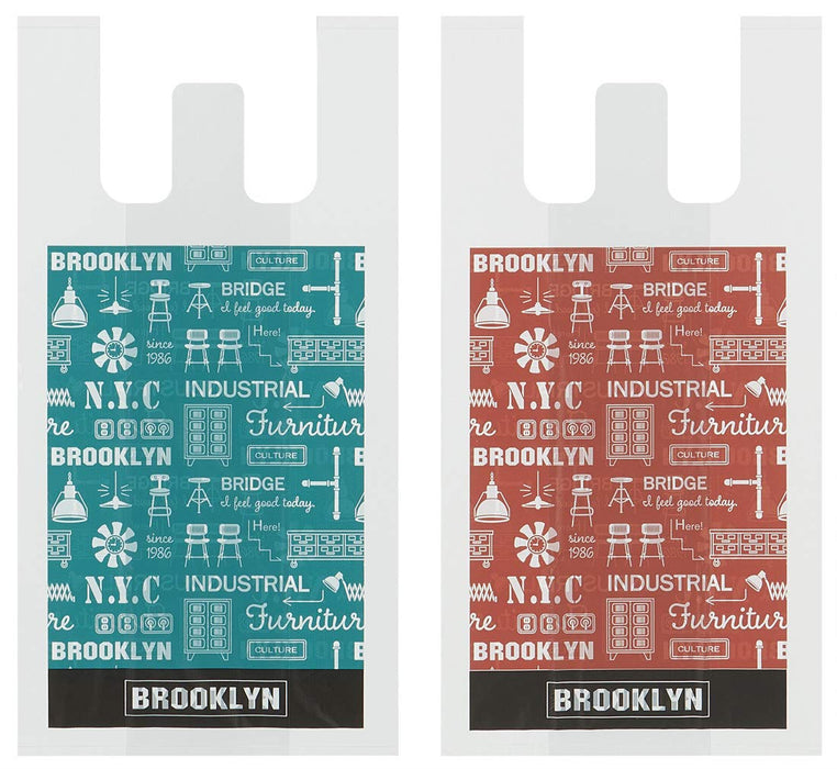 Skater Medium Plastic Shopping Bags with Handles 10-Pack 49x25x14cm - Brooklyn Rgbh2- Japan Figure Store - #1 Bring To You The Best Japanese Goods