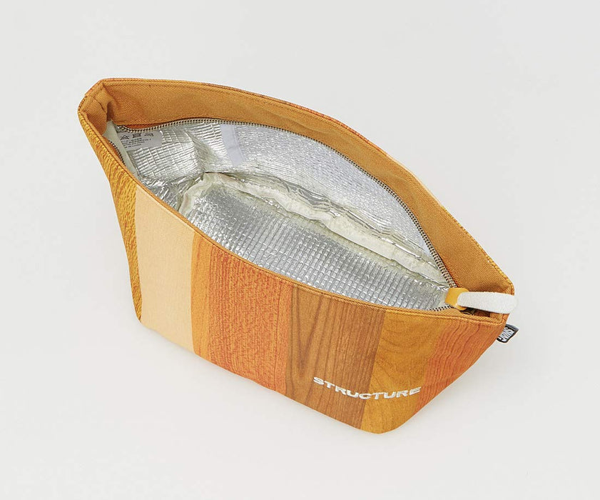 Skater Light Brown Wood Grain Zippered Lunch Bag Cooler 30X22X12cm - KBC4- Japan Figure Store - #1 Bring To You The Best Japanese Goods