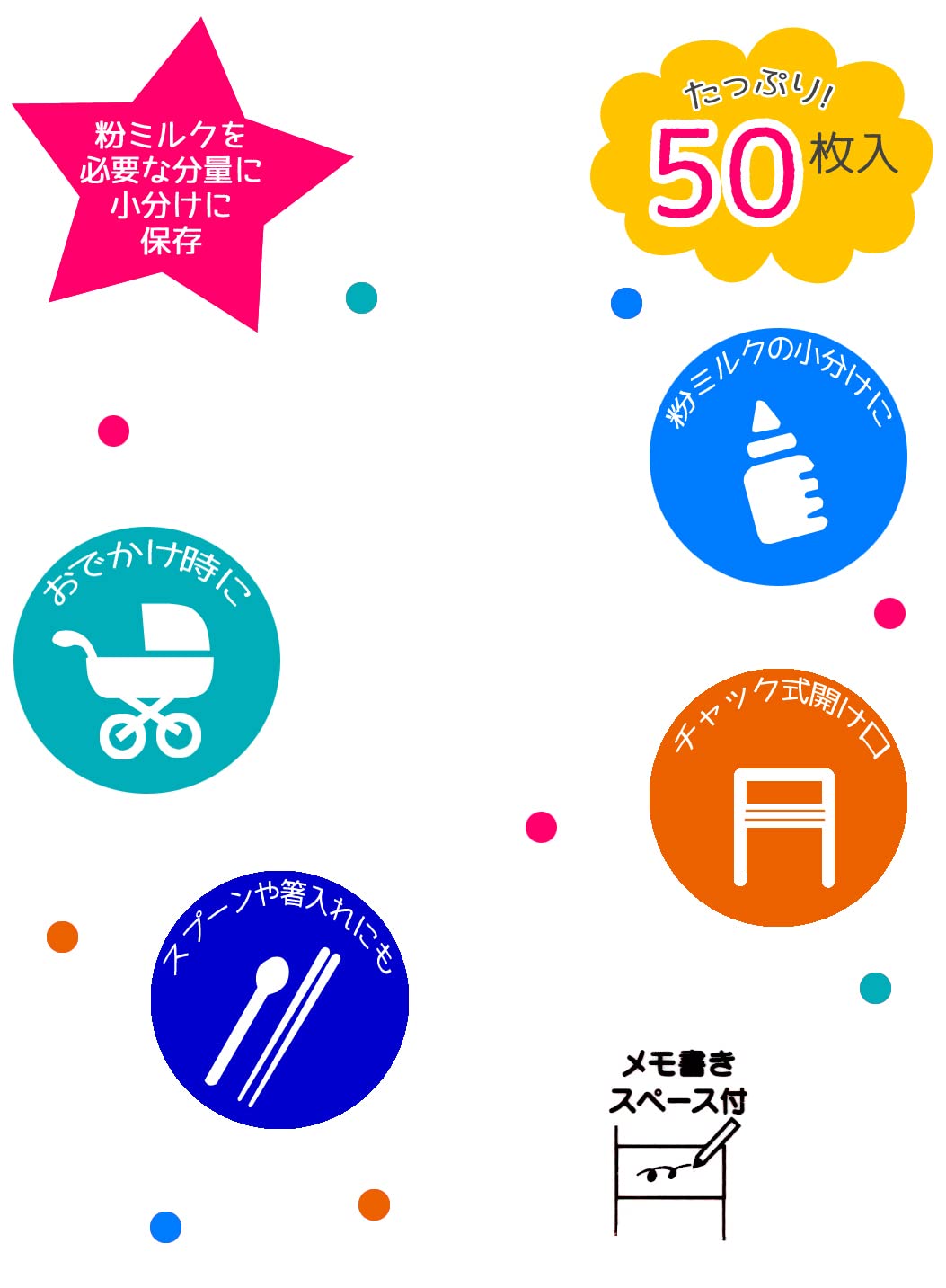 Skater Basic Clmk2-A Powdered Milk Bags Small 50-Pack 18.5cmx6cm Size- Japan Figure Store - #1 Bring To You The Best Japanese Goods