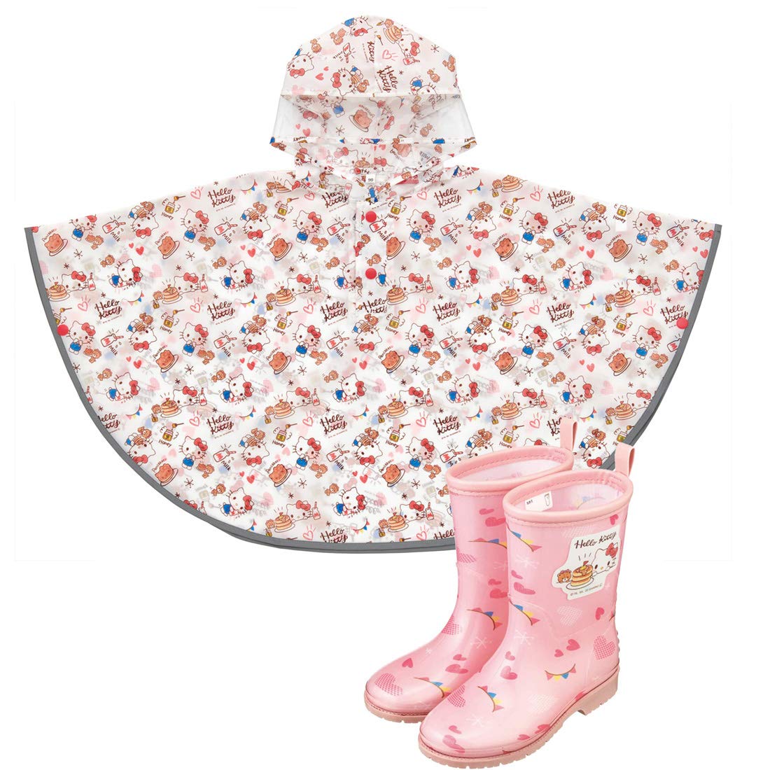 Skater Hello Kitty Rain Poncho for Girls 80-100cm Kids Sanrio Rapo2 Raincoat- Japan Figure Store - #1 Bring To You The Best Japanese Goods