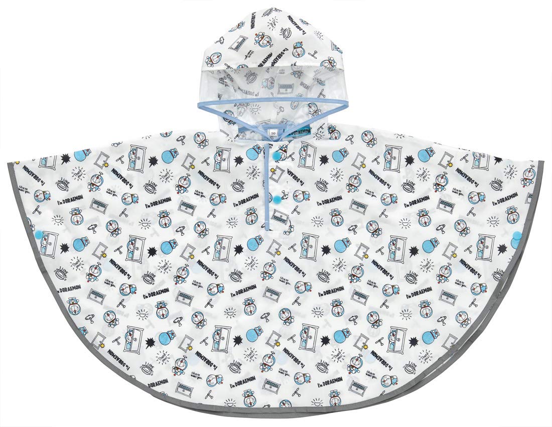 Skater Kids Rain Poncho 80-100cm - I'M Doraemon Sanrio Design Raincoat
