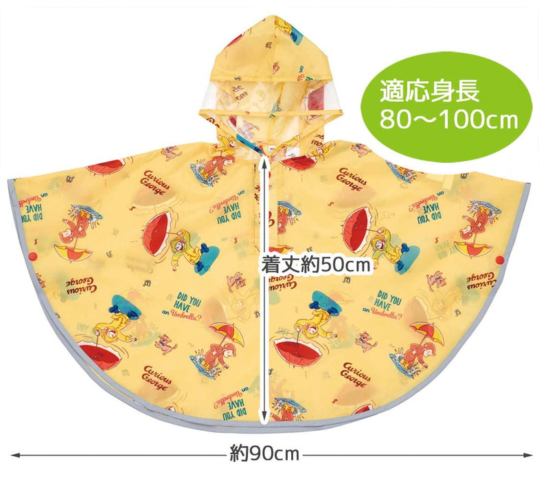 Skater Curious George Kids Rain Poncho Suitable for 80-100cm Height- Japan Figure Store - #1 Bring To You The Best Japanese Goods