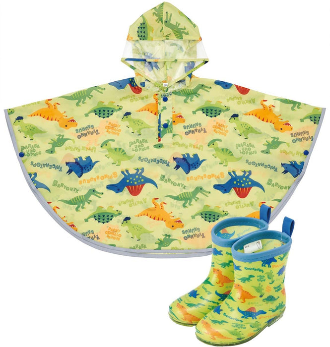 Skater Dinosaur Picture Rain Poncho for Kids Suitable for 80-100cm Height- Japan Figure Store - #1 Bring To You The Best Japanese Goods