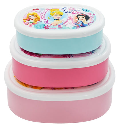 Skater Disney Princess 3-Piece Storage Container Set Made in Japan Srs3S- Japan Figure Store - #1 Bring To You The Best Japanese Goods