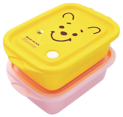 Skater 500Ml Sealable Container 2-Pack Winnie The Pooh Face Disney Japan- Japan Figure Store - #1 Bring To You The Best Japanese Goods