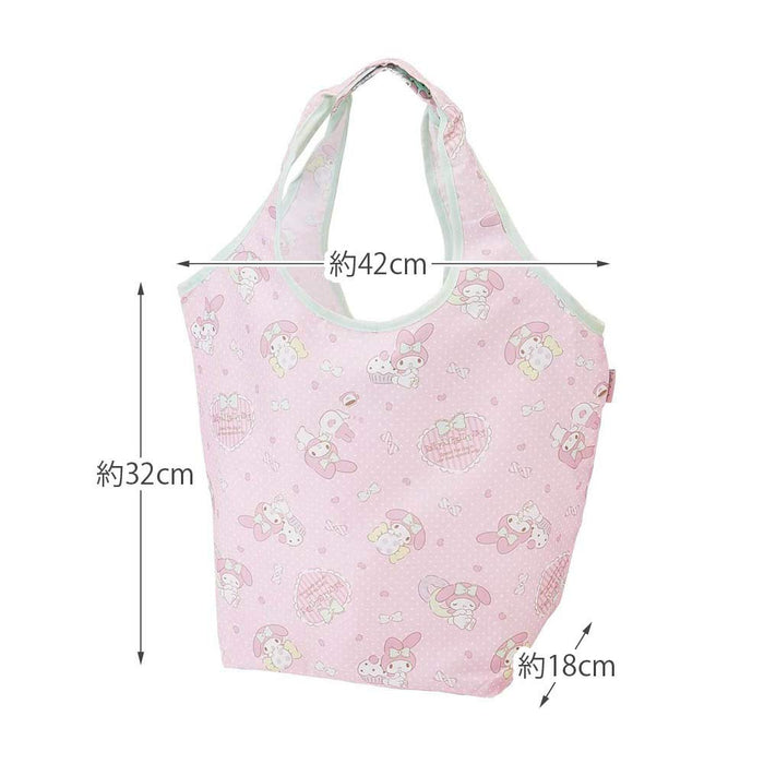 Skater My Melody Sanrio Eco Shopping Bag with Pouch 420x320x180mm - KBS42P- Japan Figure Store - #1 Bring To You The Best Japanese Goods