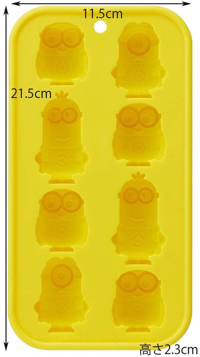 Skater 8-Cup Minion Silicone Ice Tray SLT2 11.5cm Width x 21.5cm Depth- Japan Figure Store - #1 Bring To You The Best Japanese Goods