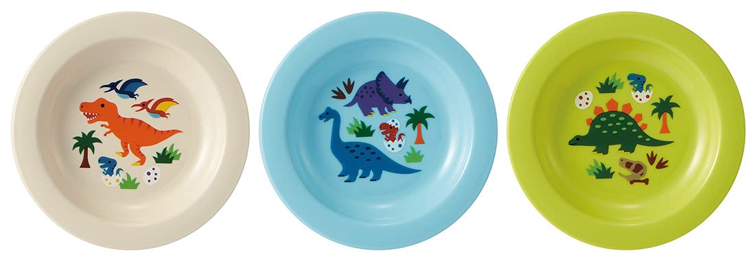 Skater Dinosaur Small Plates - 12cm Plastic Set of 3 Made in Japan- Japan Figure Store - #1 Bring To You The Best Japanese Goods