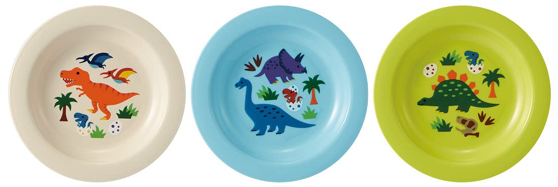 Skater Dinosaur Small Plastic Plates 15cm Made in Japan Set of 3 - PA-4 Model- Japan Figure Store - #1 Bring To You The Best Japanese Goods